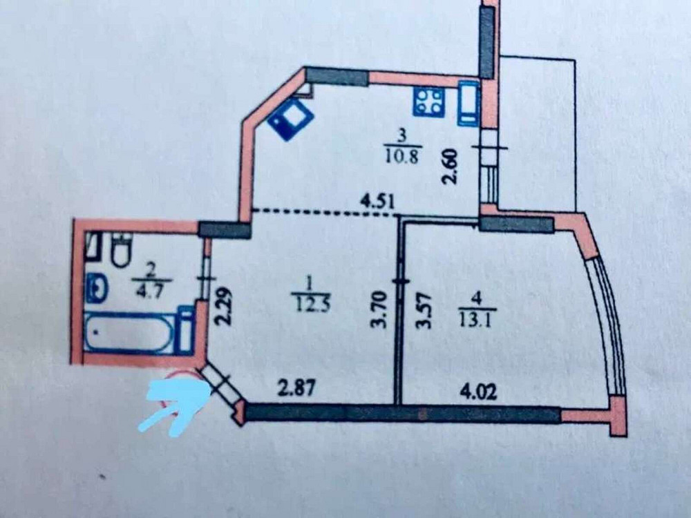 Оренда Квартира 1-кімнатна, 24/25 поверх на ул. Ревуцкого, 7в Київ - фото 3