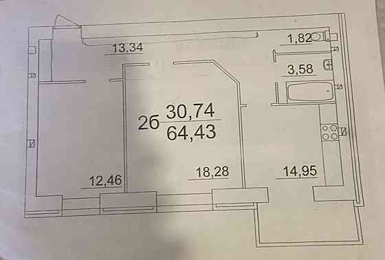 Продаж Квартира 2-кімнатна, 1/12 поверх Вінниця