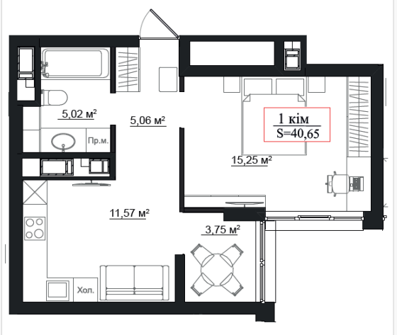 Продаж Квартира 1-кімнатна, 7/9 поверх на Панаса Мирного Івано-Франківськ