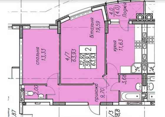 Продаж 2к квартири 63 кв. м на вул. Чумацька Ternopil'