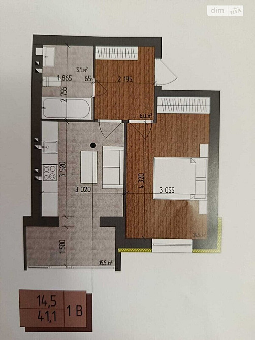 Продаж Квартира 1-кімнатна, 2/3 поверх на Євгенія Патона Вінниця - фото 2