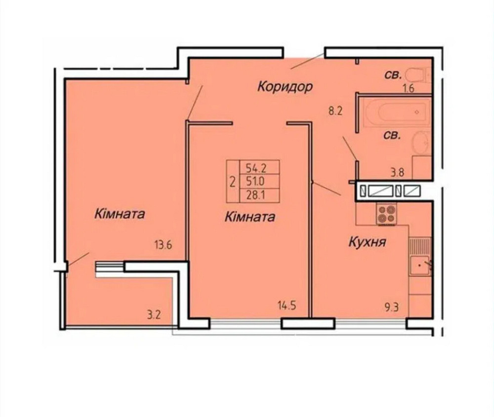 Продаж 2к квартири, 54 кв.м, ЖК Atlanta Tower Тернопіль - фото 9