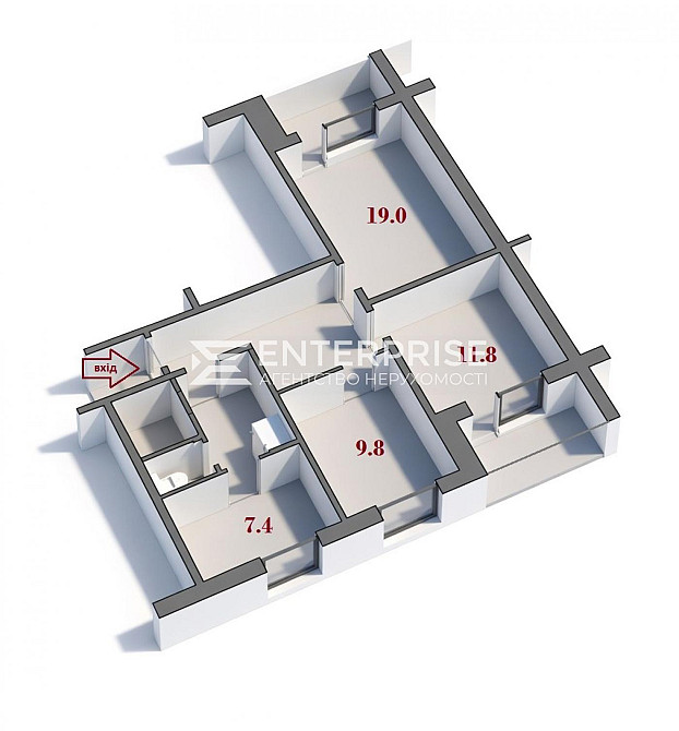Продаж Квартира 3-кімнатна, 3/9 поверх на вул. Набережна Переяславське - фото 1