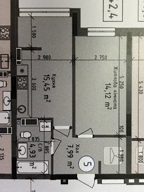 Продажа 1к Квартира 42.5 кв.м ЖК Одесса сити Одесса - изображение 2