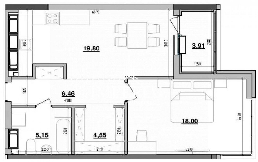 Продаж Квартира 1-кімнатна, 20/26 поверх на вул. Коновальця Євгена Київ - фото 5