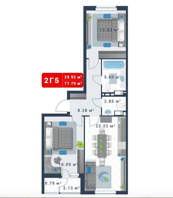 Без податків Продаж двокімнатна квартира 72 м2 ЖК Причал 8 Осокорки Киев - изображение 11