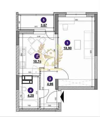 Продаж Квартира 1-кімнатна, 7/25 поверх на Воздушных сил пр-т, 56 Kiev