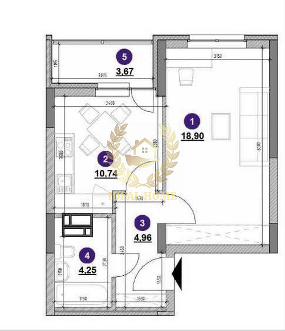 Продаж Квартира 1-кімнатна, 7/25 поверх на Воздушных сил пр-т, 56 Kiev - photo 1