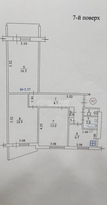 Оренда Квартира 3-кімнатна, 7/9 поверх на вул. Пермська Kharkiv - photo 3