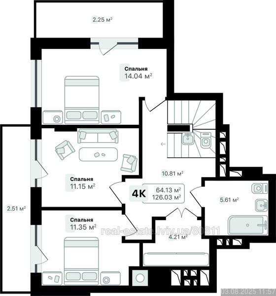 Продаж 4к Квартира 126 кв.м Пимоненка, 5В Львов - изображение 11