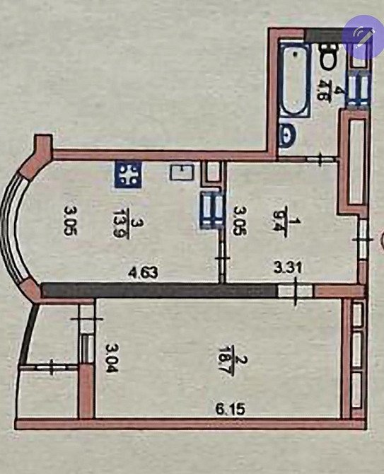 Продаж Квартира 1-кімнатна, 26/34 поверх на Соборності вул., д. 30-А Київ - фото 12