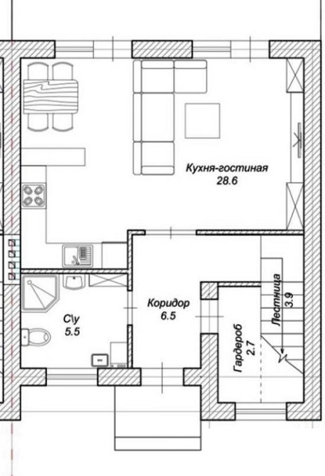 2-этажный таунхаус в с. Фонтанка Фонтанка - фото 6