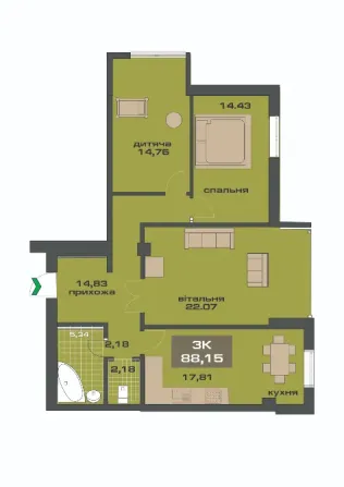 Продаж 3к Квартира 89 кв.м вулиця Незалежності, 161А Івано-Франківськ - фото 8