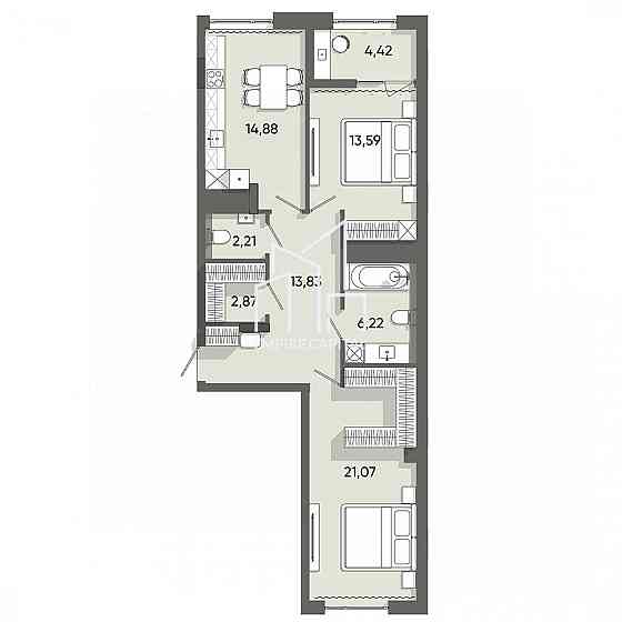 Продаж 2к Квартира 79.09 кв.м Стрийська вул. Львів