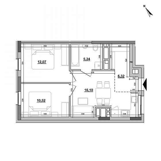 Продаж Квартира 2-кімнатна, 5/7 поверх на вул. Персенківка L'viv