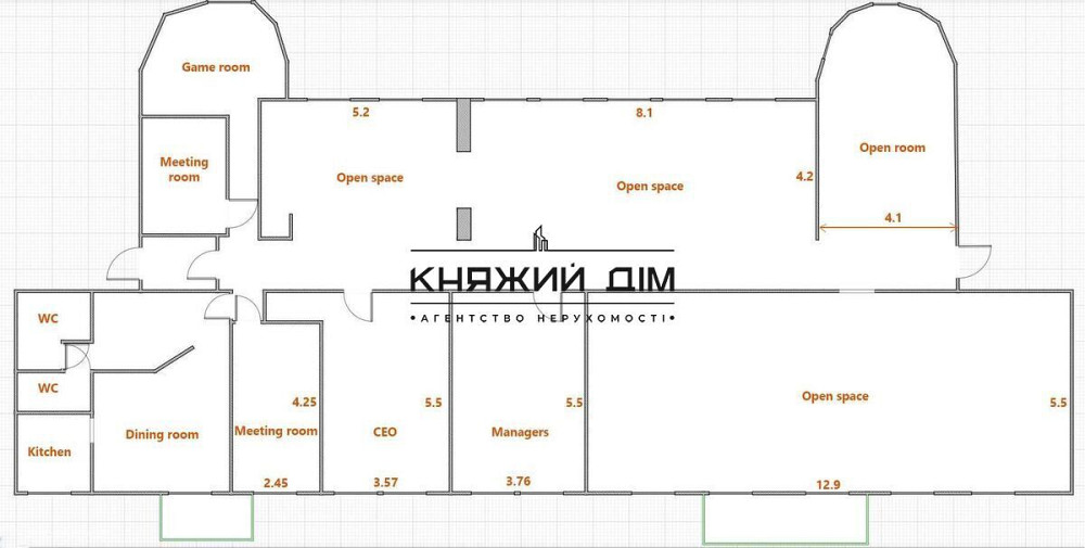 Оренда офісне приміщення на Богдана Хмельницкого ул. поверх - 2/5 Київ - фото 1
