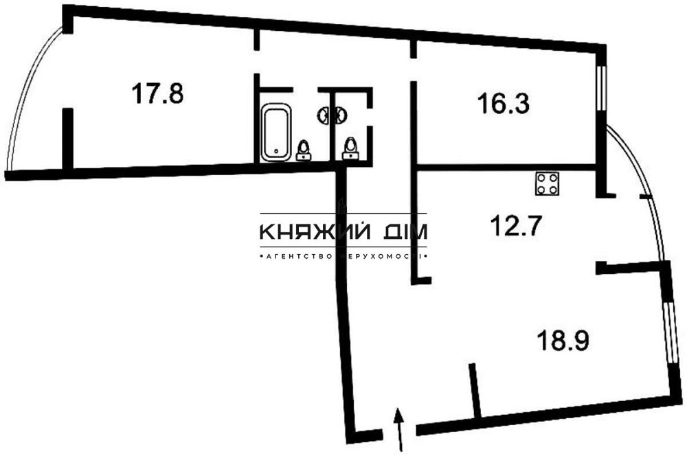 Шикарная, просторная 3-х к. кв. на Днепровской набережной. № 2192239 Київ - фото 17