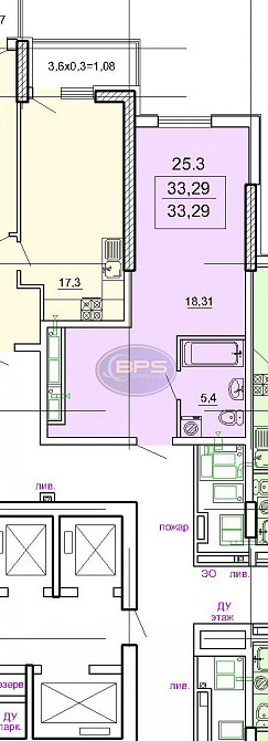 Продаж 1к квартири 33.29 кв. м Одеса - фото 2