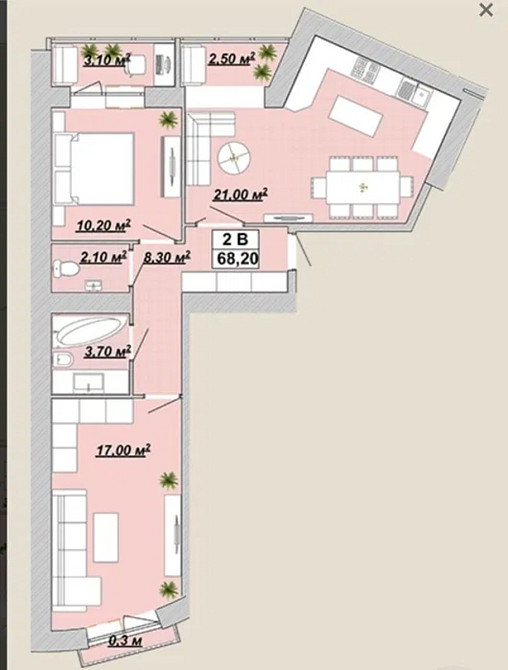 Продаж Квартира 2-кімнатна, 2/12 поверх на вул. Княгинин Ivano-Frankivs'k - photo 2