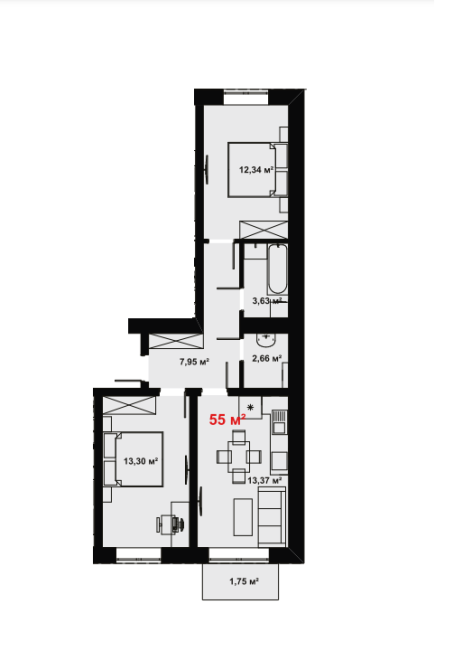 Продаж Квартира 2-кімнатна, 7/10 поверх Ивано-Франковск - изображение 3