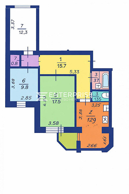 Продаж Квартира 3-кімнатна, 10/12 поверх на вул. Садовського Миколи Kiev - photo 11