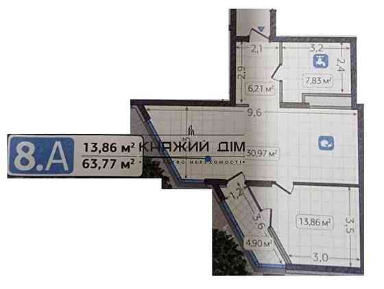 Продаж 2-х к. кв. студіо в ЖК Зарічний, 8 будинок. № 21142175 Київ