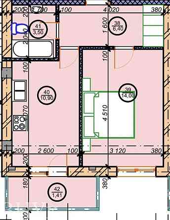 Продаж Квартира 1-кімнатна, 3/5 поверх на Єнківська Uzhhorod