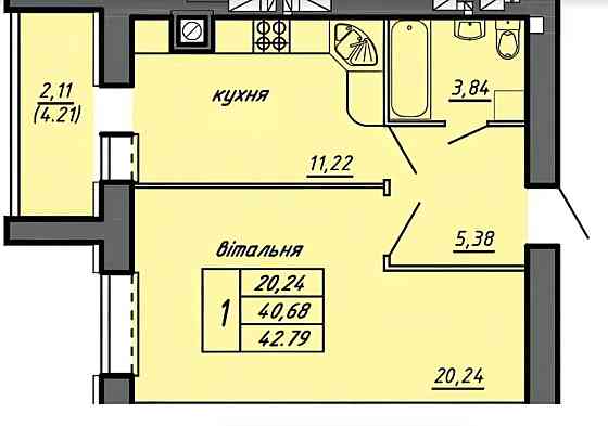 Продаж 1к квартири 43 кв. м на вул. Чернівецька Тернопіль