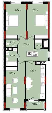 Продаж Квартира 3-кімнатна на Бельведерська-Ленкавського Івано-Франківськ
