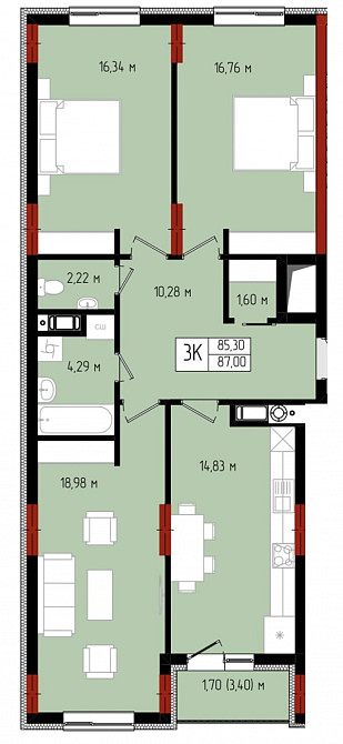 Продаж Квартира 3-кімнатна на Бельведерська-Ленкавського Івано-Франківськ - фото 2