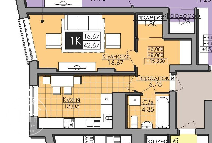 Продаж 1к Квартира 42 кв.м Малоголосківська вул., 21 L'viv - photo 3