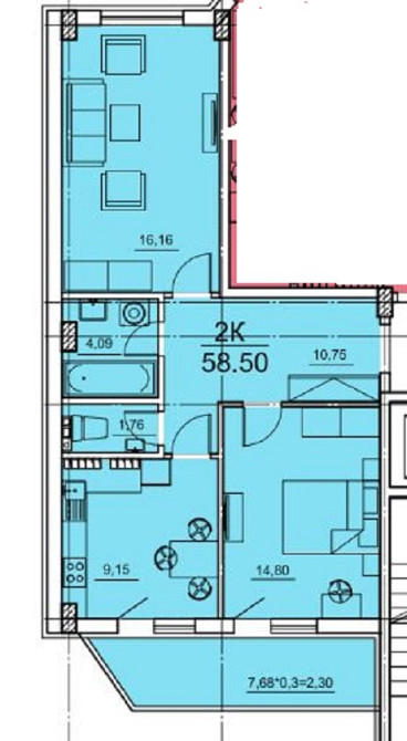 Двухкомнатная квартира в  ЖК Алексеевский Одесса - изображение 13