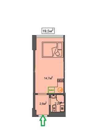 Продаж Квартира 1-кімнатна, 5/10 поверх на Тираспольская улица Odessa