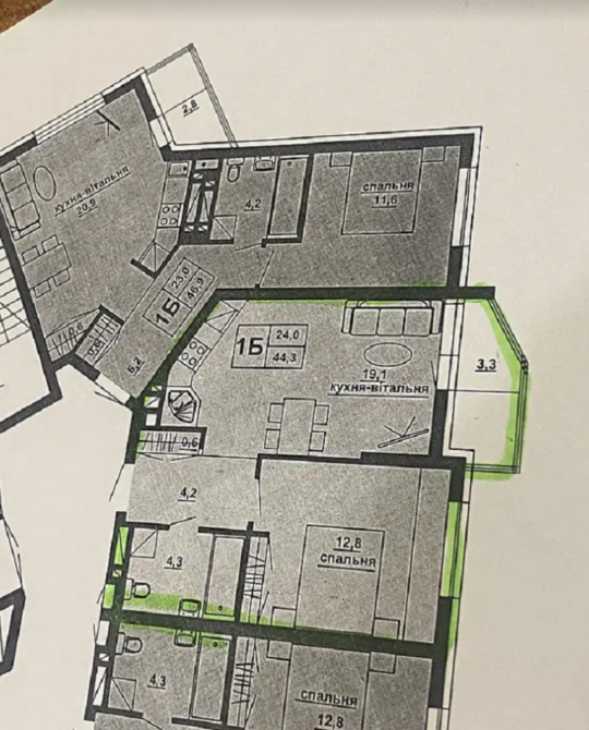 Продаж 1к квартири 44 кв.м по вул.Підволочиське шосе. Східний .Тернопіль Тернопіль - фото 2