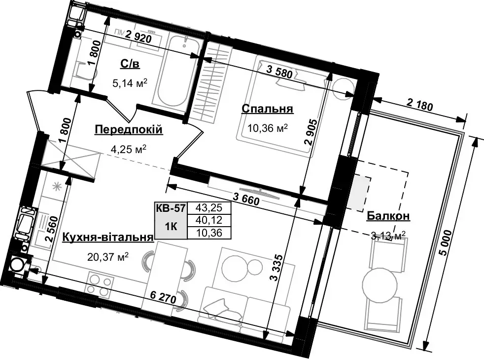 For sale 1-room Apartment 43.25 sq.m Сокільники L'viv - photo 2