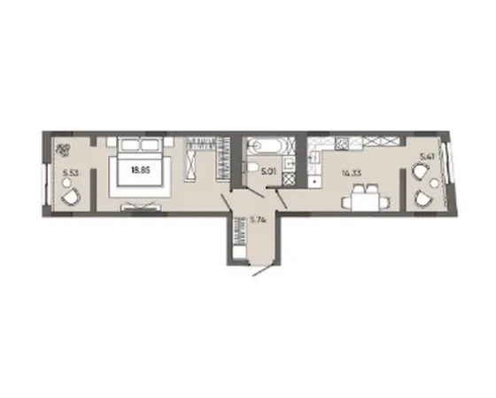 For sale 1-room Apartment 55.32 sq.m orlan resıdents L'viv