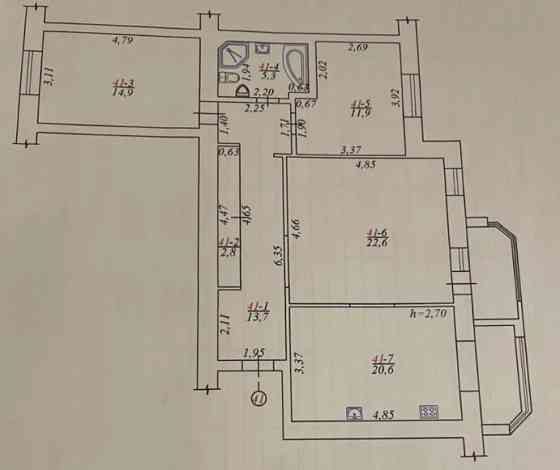 Продаж Квартира 3-кімнатна, 9/9 поверх Vinnytsya