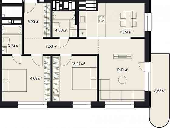 Продаж Квартира 3-кімнатна, 4/6 поверх на вул. Пимоненка Миколи L'viv