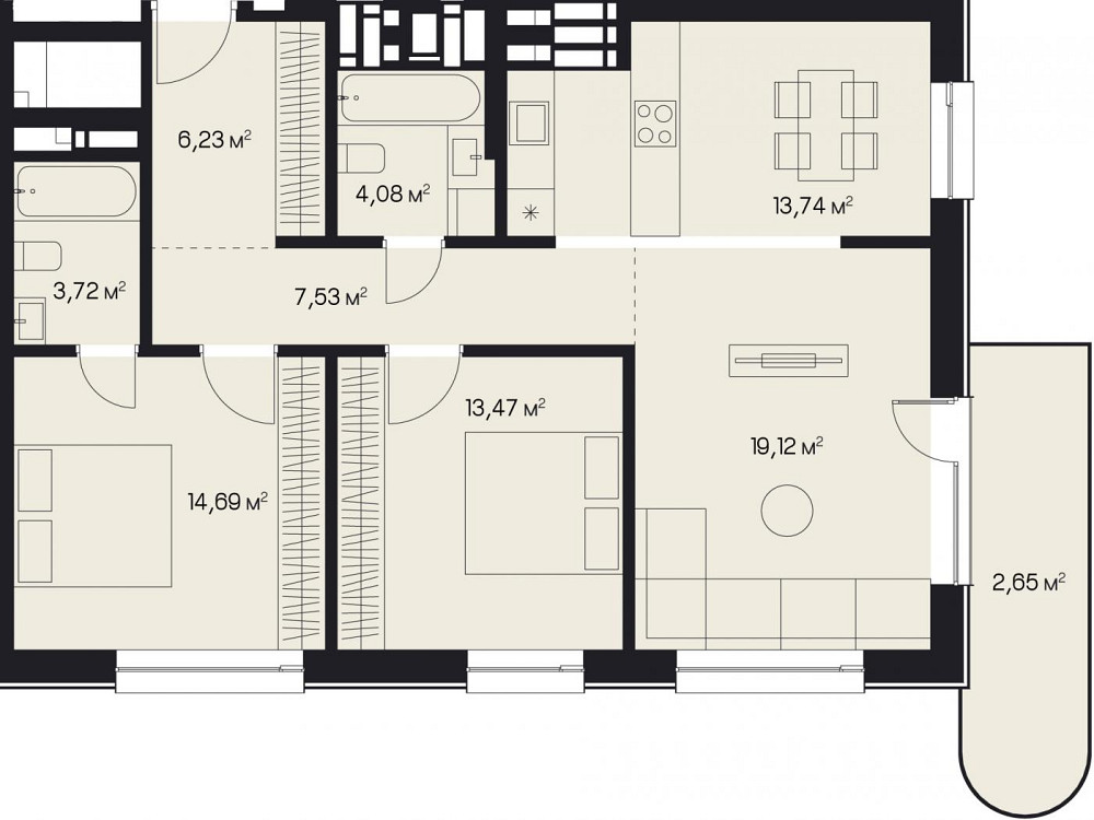 Продаж Квартира 3-кімнатна, 4/6 поверх на вул. Пимоненка Миколи L'viv - photo 2
