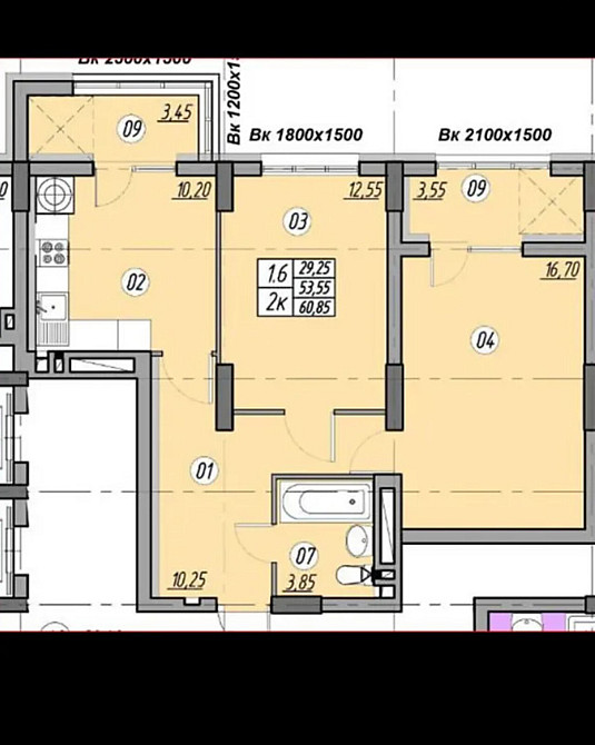 Продаж 2к квартири 61 кв. м на вул. Полковника Данила Нечая Тернопіль - фото 1