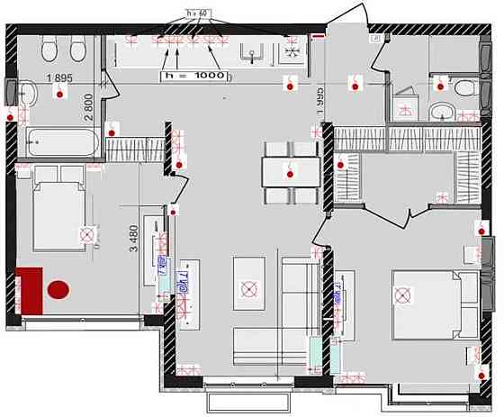 Продаж Квартира 3-кімнатна, 8/23 поверх на Максимовича, 32а Київ