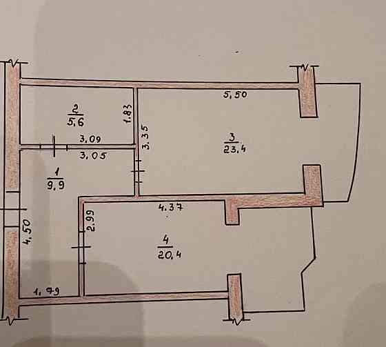 Продаж Квартира 1-кімнатна, 8/11 поверх Житомир