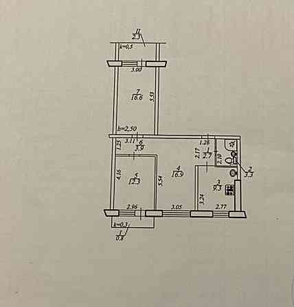Продаж Квартира 3-кімнатна, 7/9 поверх на Коммунар Ж/м, 5 Дніпро
