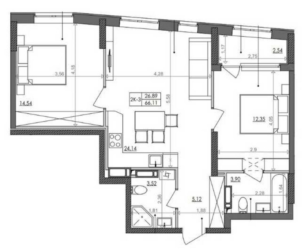 Продаж Квартира 2-кімнатна, 7/20 поверх на Столичне шосе, 1 а Киев - изображение 13