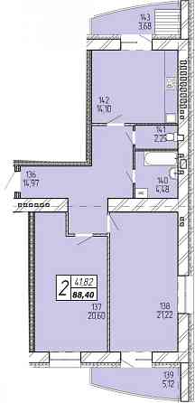 Продаж Квартира 2-кімнатна, 8/10 поверх на вул. Театральна Zhytomyr