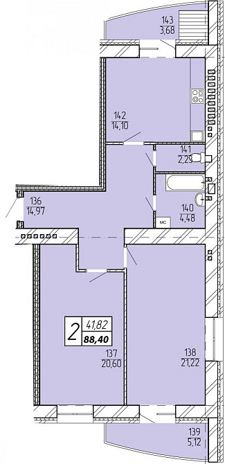 Продаж Квартира 2-кімнатна, 8/10 поверх на вул. Театральна Житомир - фото 6