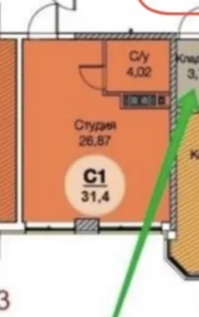 Продаж Квартира 1-кімнатна на ул. Паустовского, 42/3 