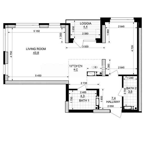 Продаж Квартира 2-кімнатна, 14/25 поверх на вул. Набережная Киев