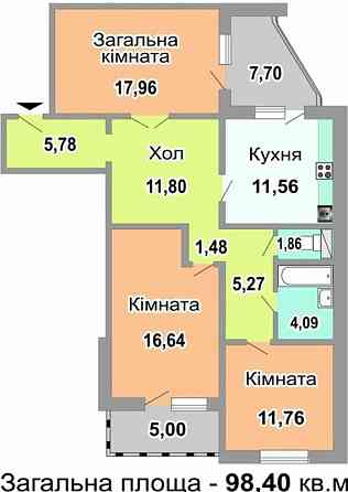 Оренда Квартира 3-кімнатна, 9/25 поверх на ул. Урловская, 38 Kiev
