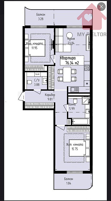 Продаж Квартира 2-кімнатна, 5/13 поверх на Володимирська Ужгород - фото 12